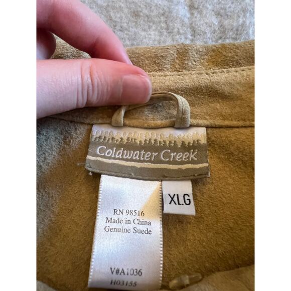 Coldwater Creek Suede Leather Jacket Women's XL Cream Embroidered Snap Button - Picture 5 of 16